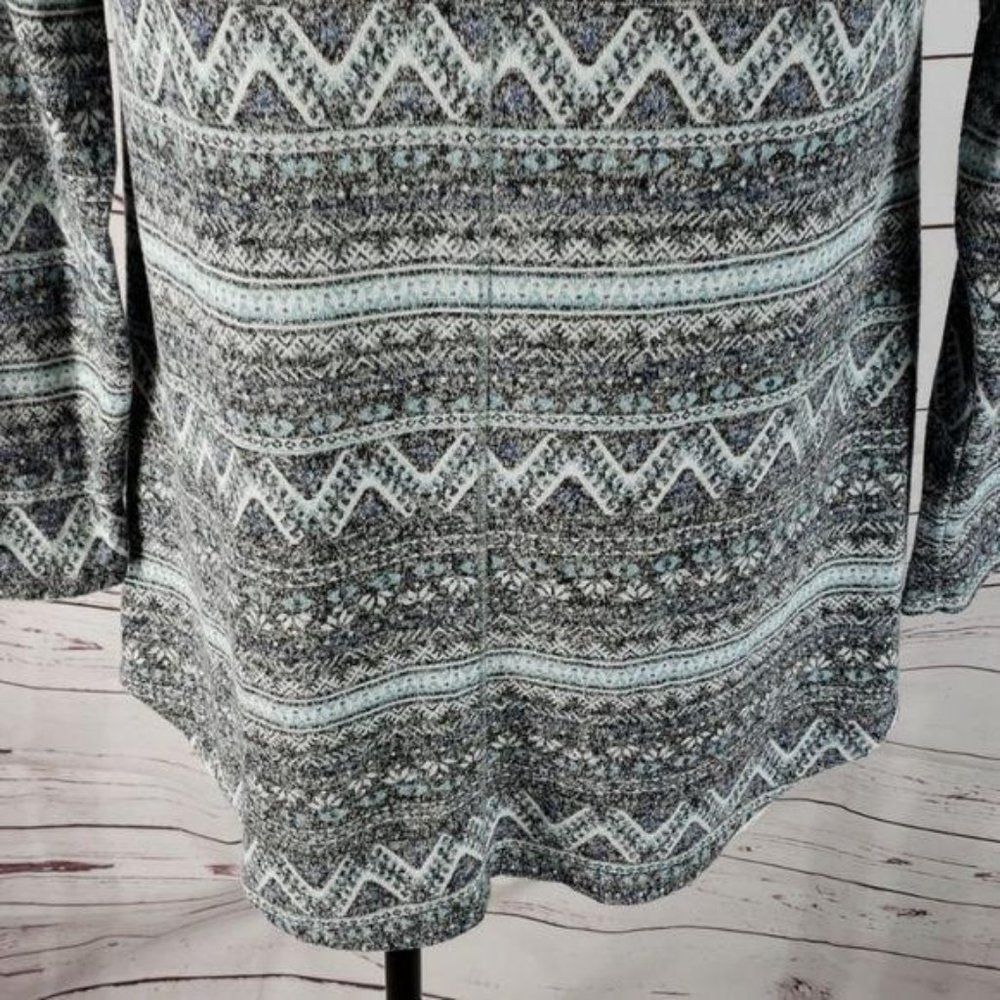 Massini Grey Aztec Pattern Lightweight Crochet Tr… - image 4